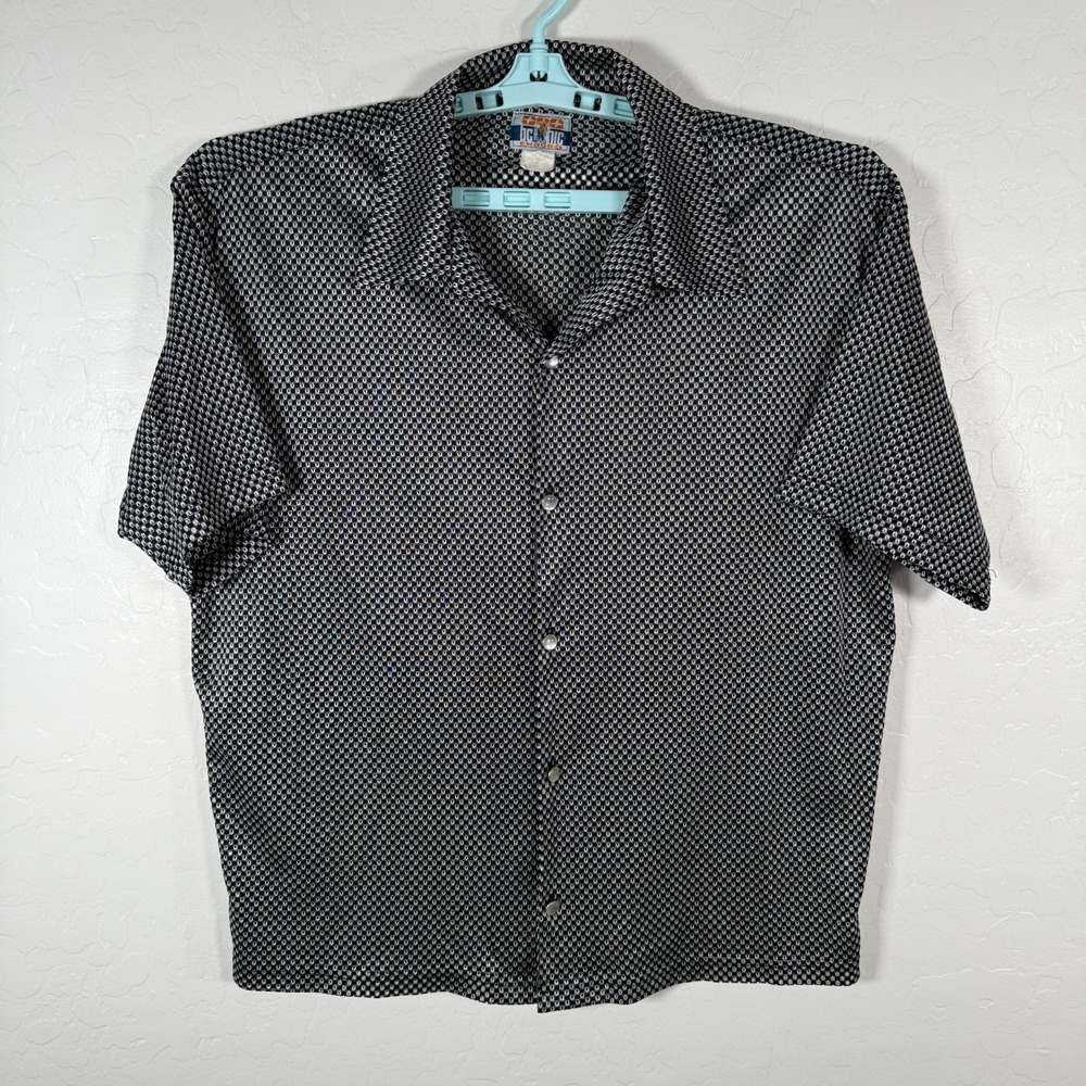 Vintage BC Ethic Shirt Mens Large Black Enduro Button Up Pearl Clubbing Rave